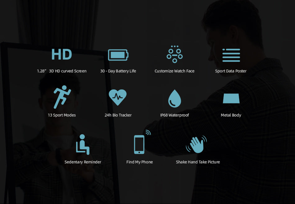 Smart Watch IMILAB KW66 Men Bluetooth IP68 Waterproof Sport Fitness Tracker-Black